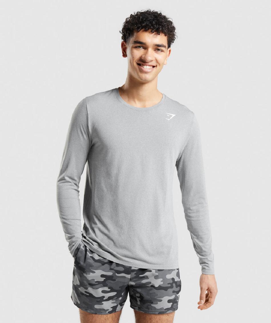 Long Sleeve Gymshark Arrival Seamless Hombre Gris | CO 3524QMA